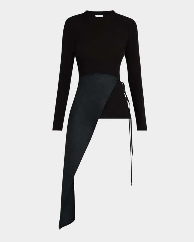 Long-Sleeve Split Apron Combo T-Shirt